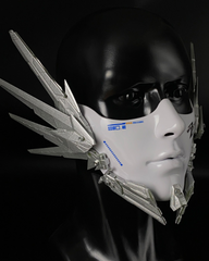 Cyberpunk Mecha Half-Face Mask