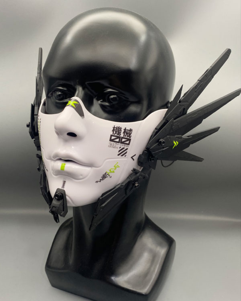 Cyberpunk Mecha Half-Face Mask