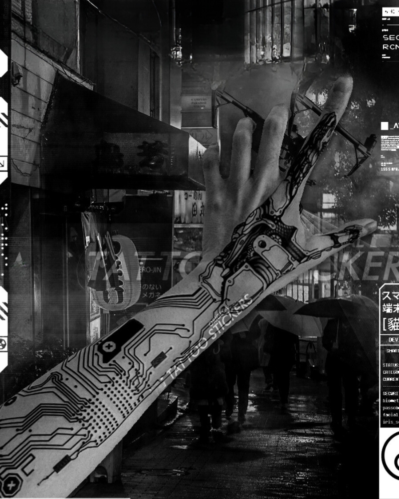 Mechanical Arm Cyberpunk Tattoo
