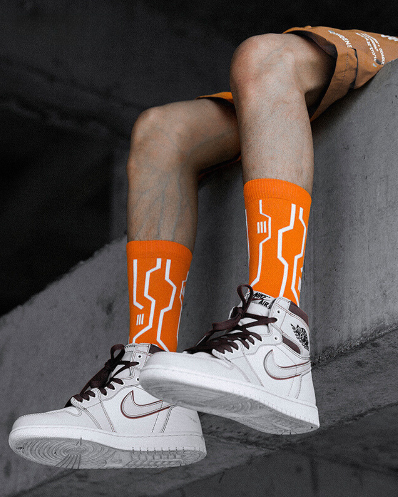 Cyberpunk Circuit Mid-calf Socks