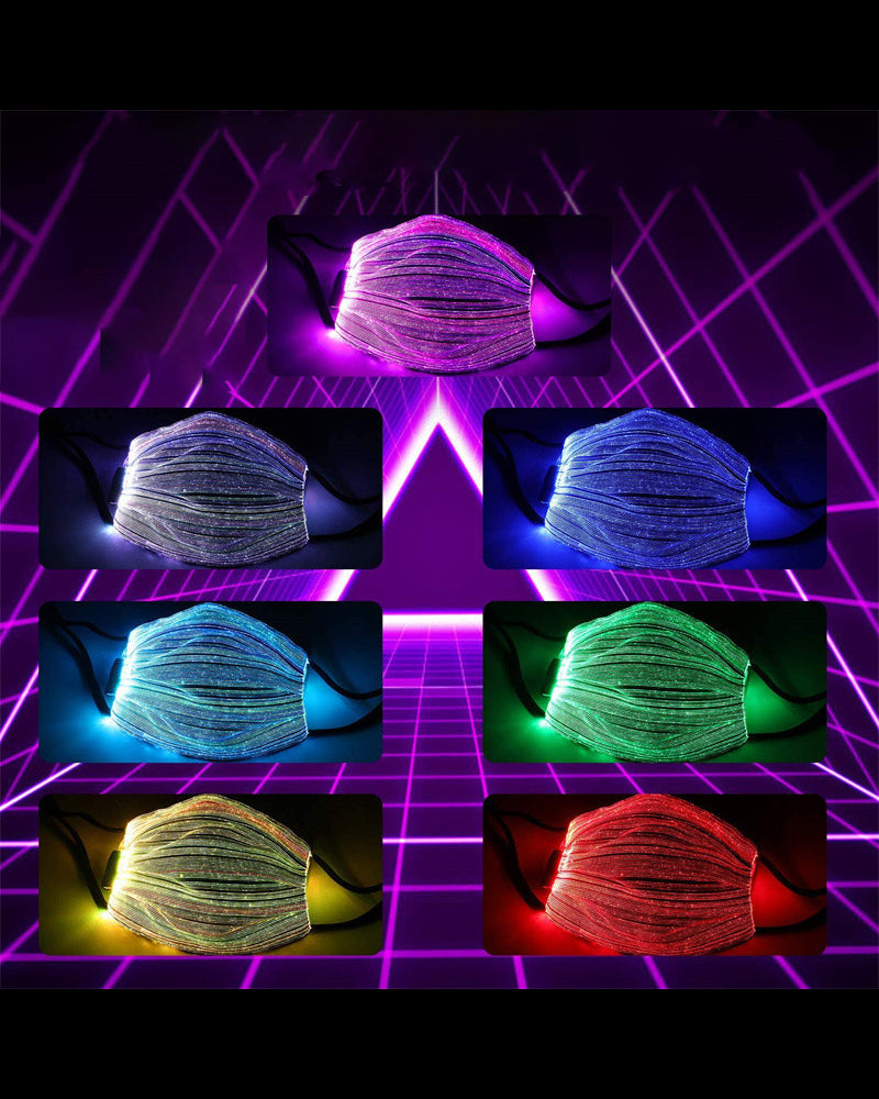 Cyberpunk Rave Rainbow Luminous Mask
