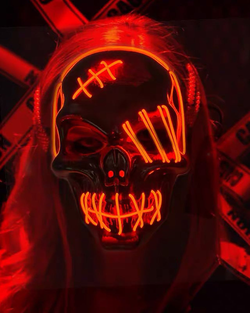 Cyberpunk LED Skull Ghost Face Mask
