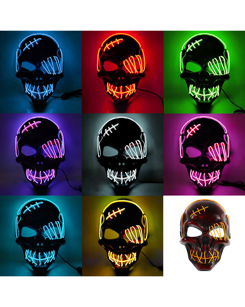 Cyberpunk LED Skull Ghost Face Mask