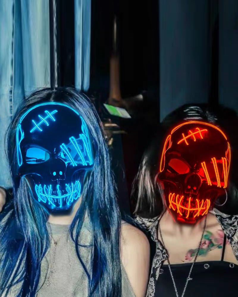 Cyberpunk LED Skull Ghost Face Mask