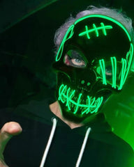 Cyberpunk LED Skull Ghost Face Mask