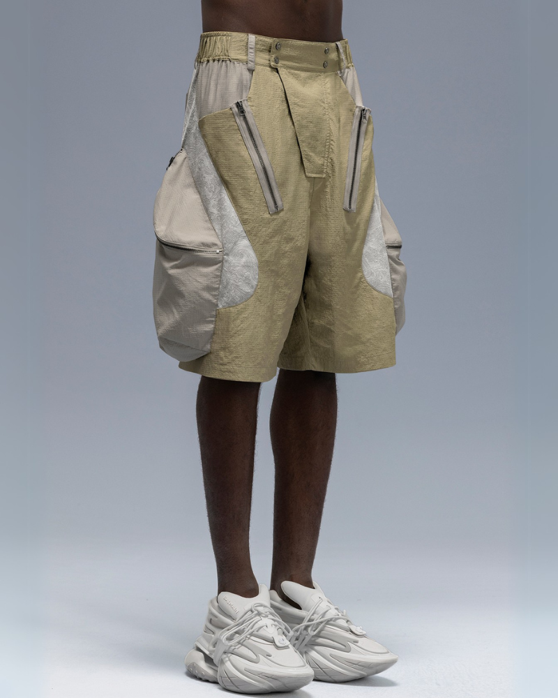 Cyberpunk Street-Style Star Arc Cocoon Pocket Shorts - Men
