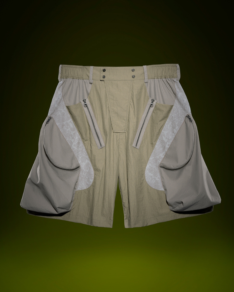 Cyberpunk Street-Style Star Arc Cocoon Pocket Shorts - Men
