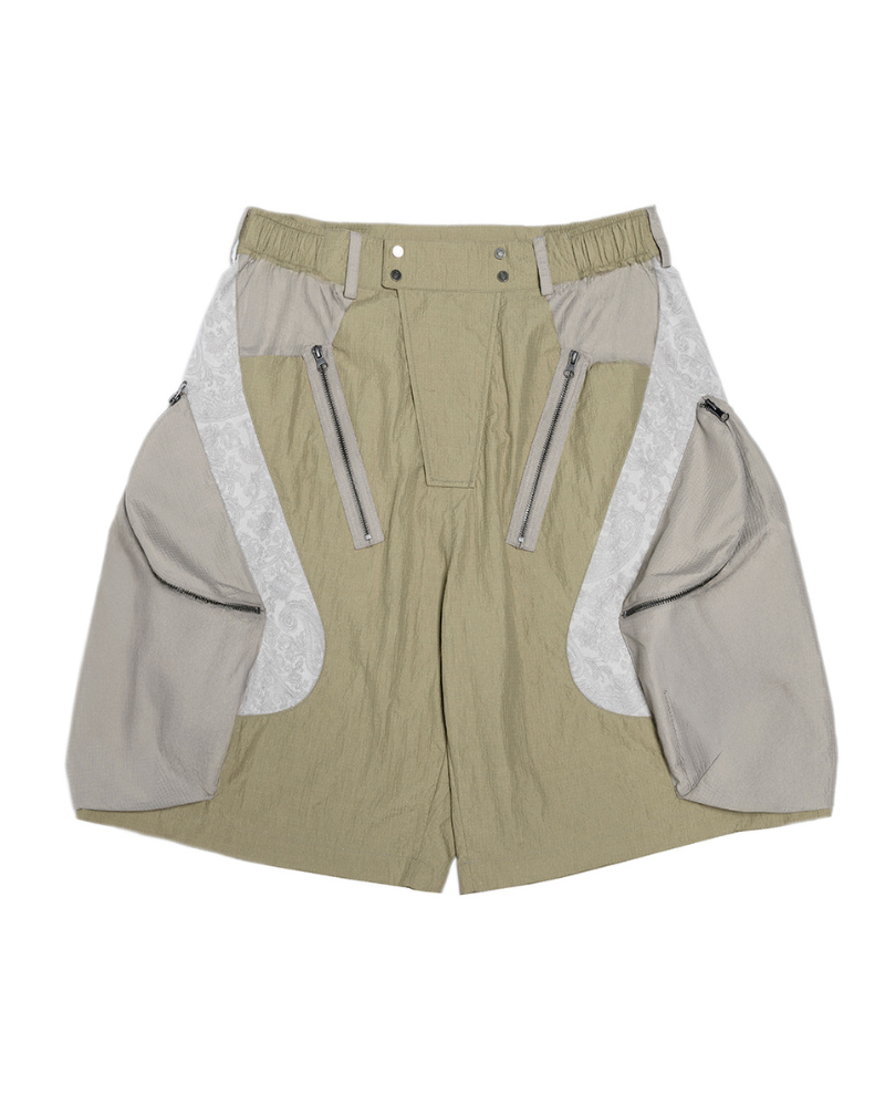 Cyberpunk Street-Style Star Arc Cocoon Pocket Shorts - Men