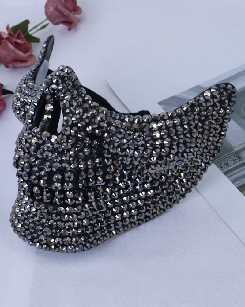 Cyberpunk Studded Diamond Horror Skull Mask