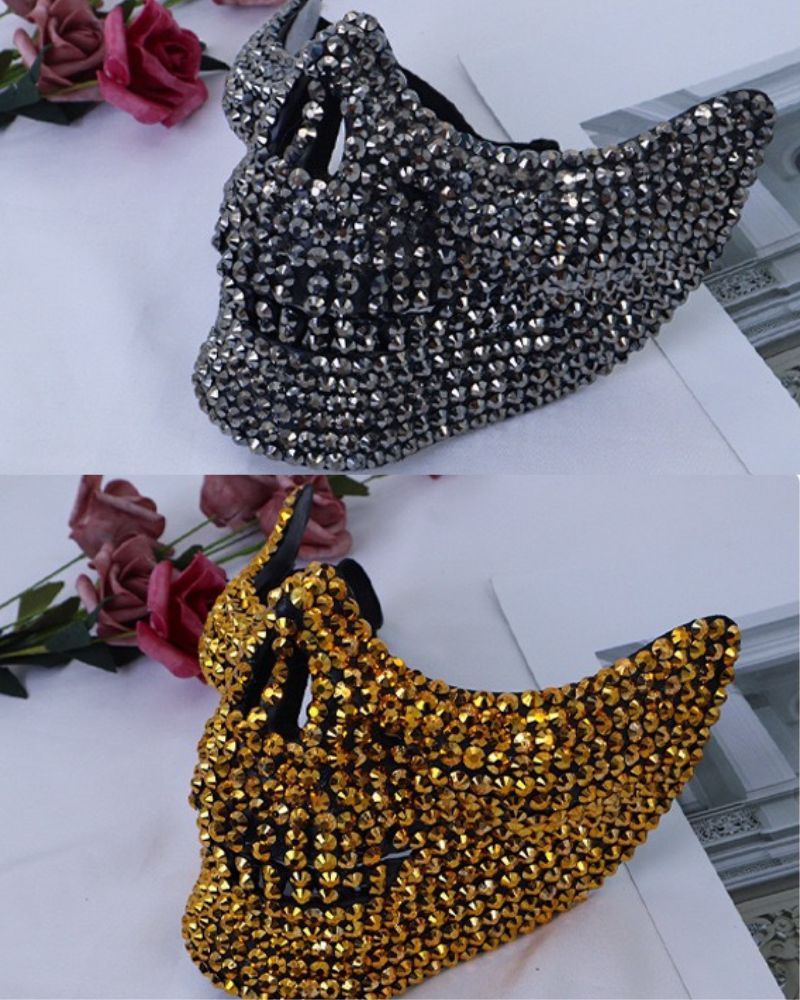 Cyberpunk Studded Diamond Horror Skull Mask