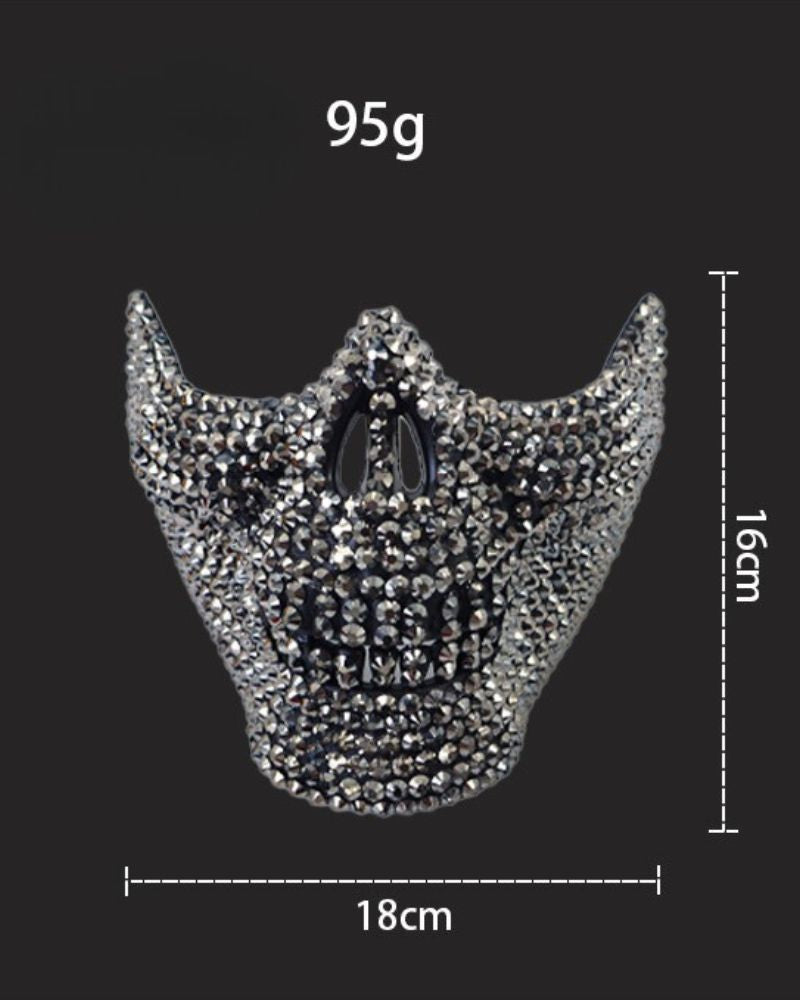 Cyberpunk Studded Diamond Horror Skull Mask