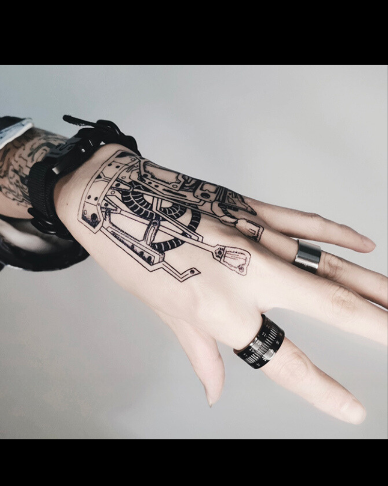 Cyberpunk Waterproof Hand Tattoo