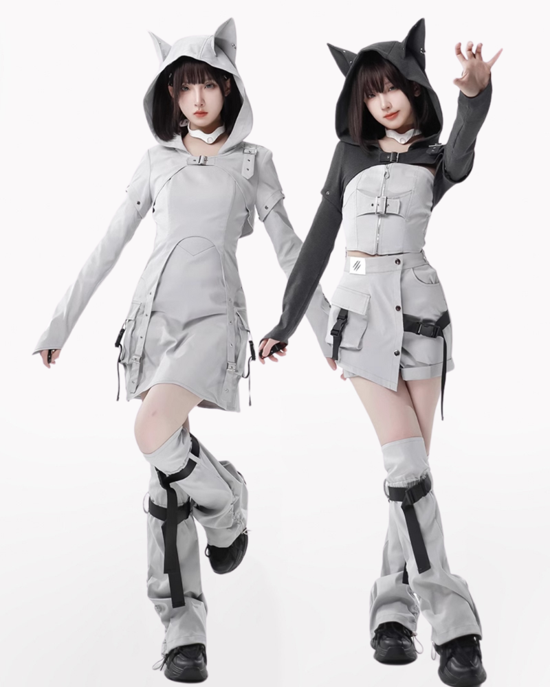 Sirius Future Warrior Cargo Skirt Jacket Shorts Set (Sold Separately)