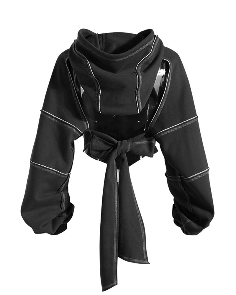 Darkwear Cutout Crop Hoodie