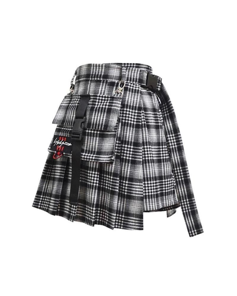 Detachable Pocket Black Cargo Skirt