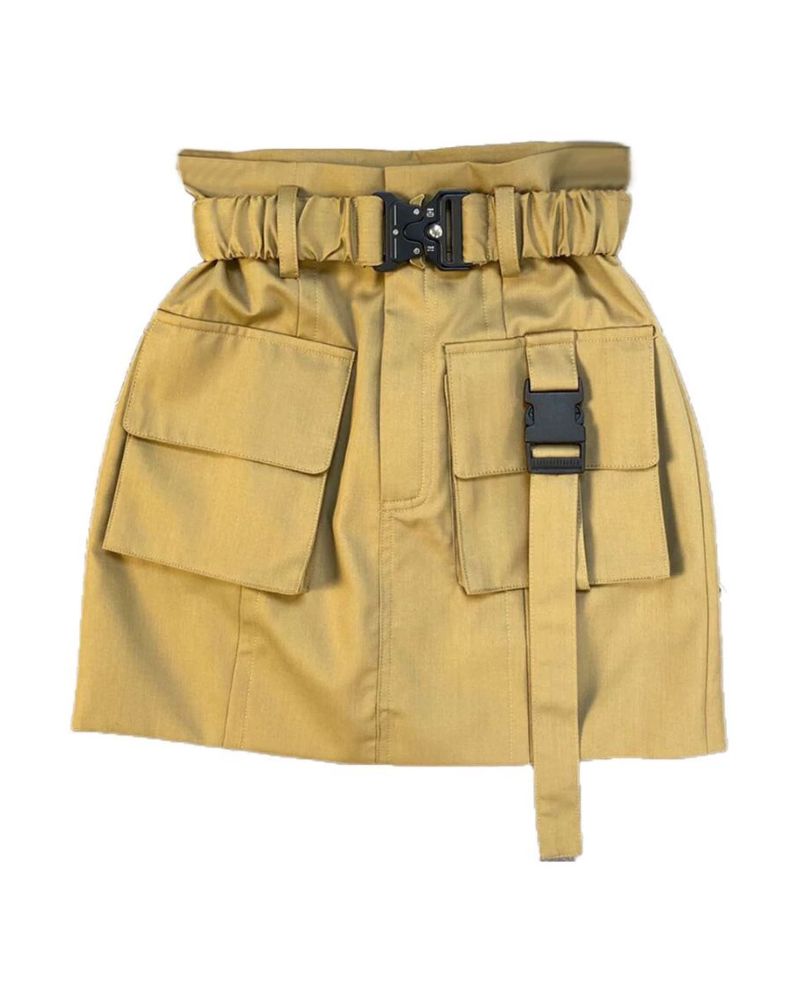 Functional Double Pockets Mini Cargo Skirt