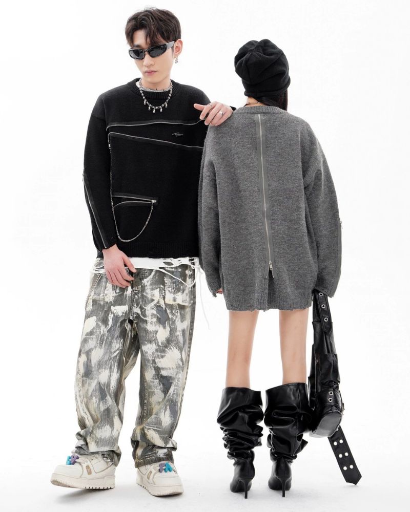 Double Zipper Oversize Lover Sweater
