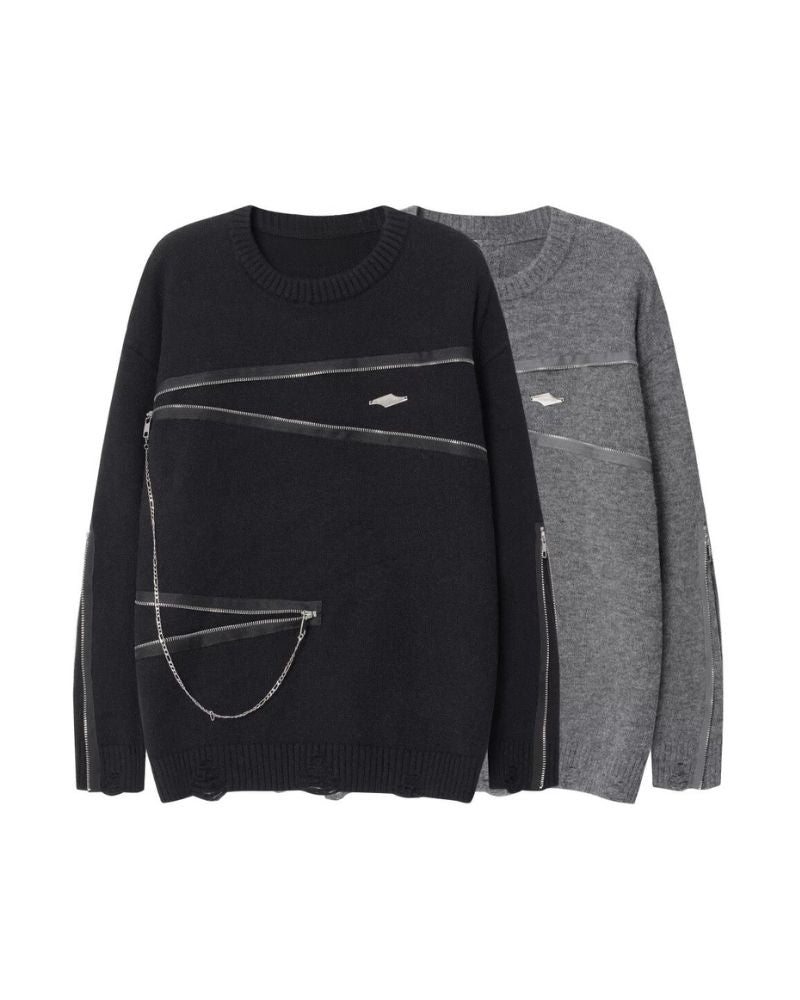 Double Zipper Oversize Lover Sweater