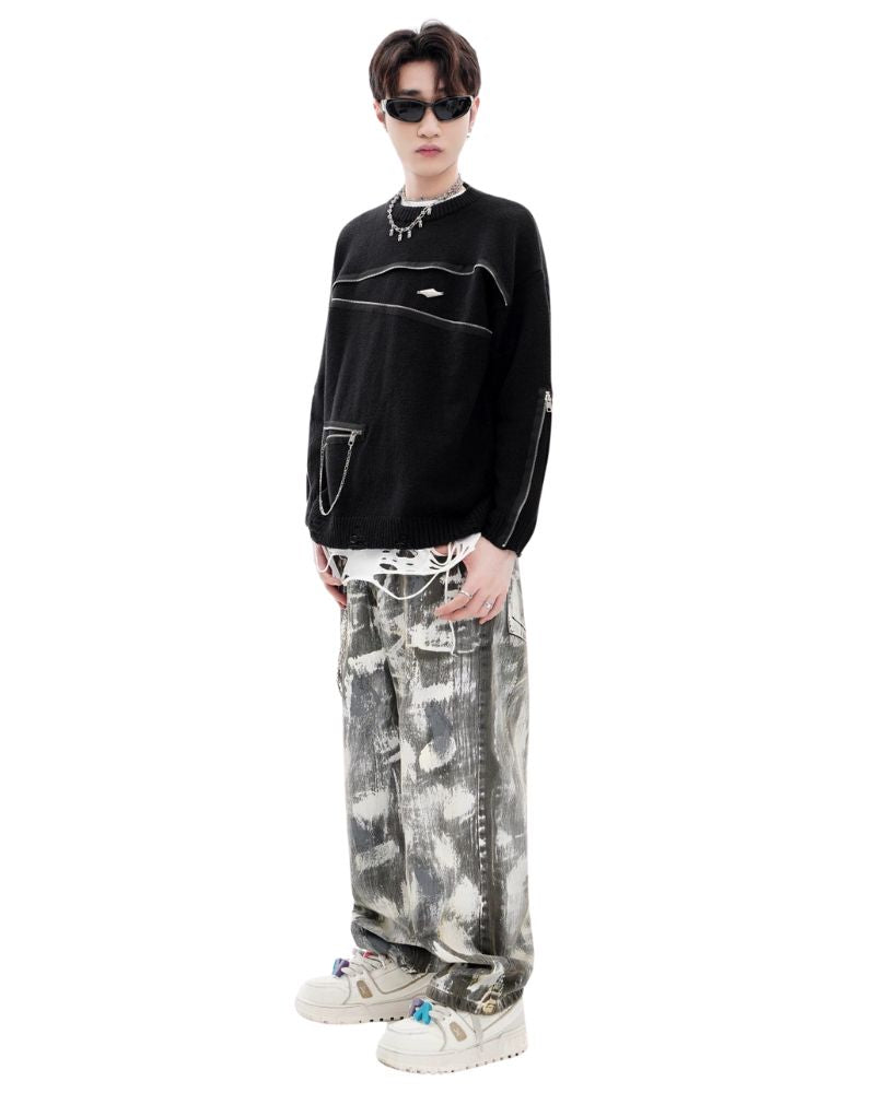 Double Zipper Oversize Lover Sweater