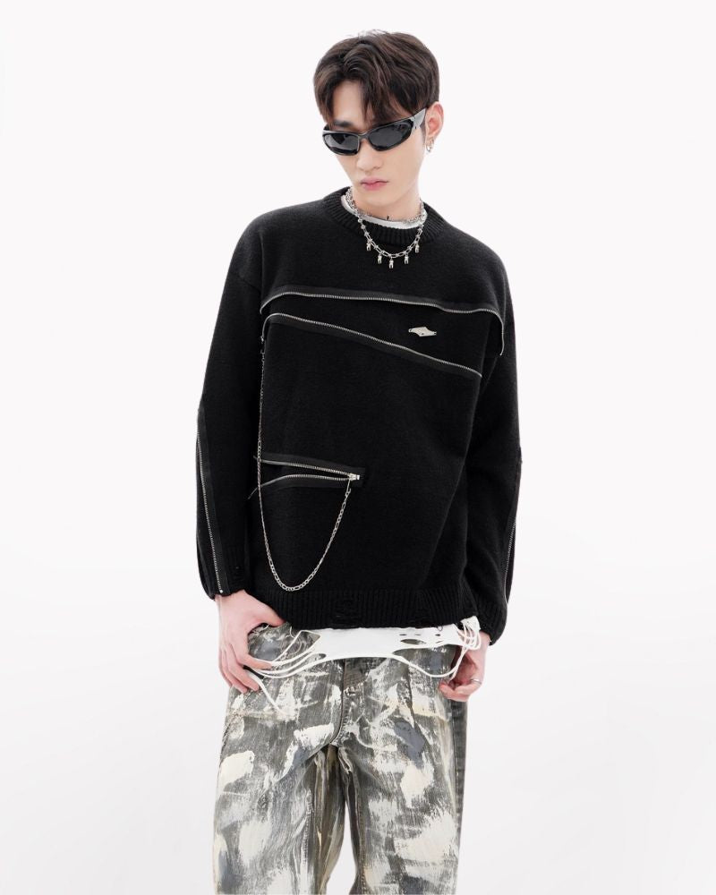 Double Zipper Oversize Lover Sweater