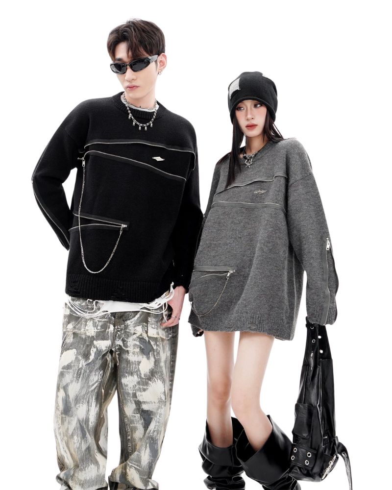 Double Zipper Oversize Lover Sweater
