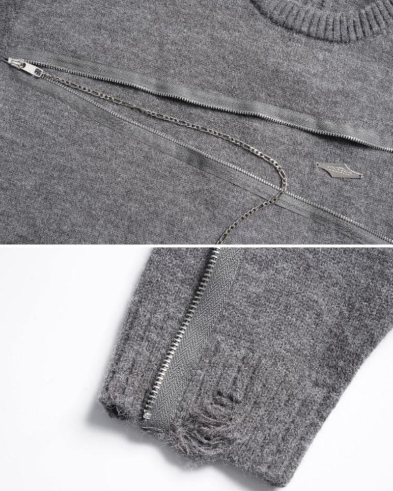 Double Zipper Oversize Lover Sweater