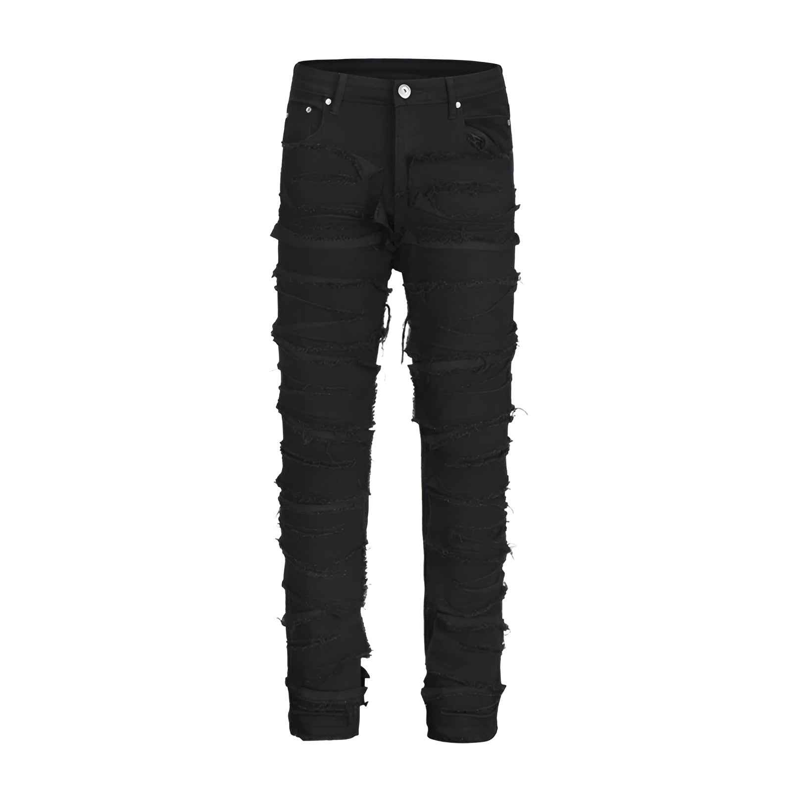 Men's Black Stacked Skinny Jeans