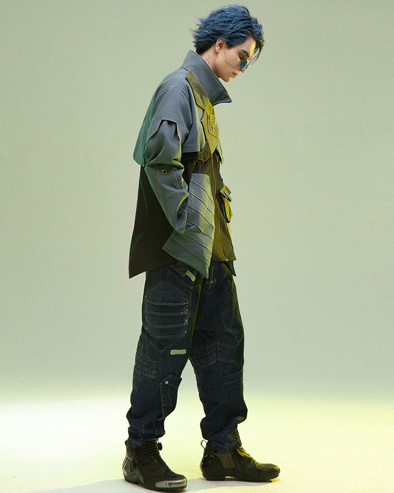 Cyberpunk Outfits Far-Off Vanguard Multi-Pocket Jacket