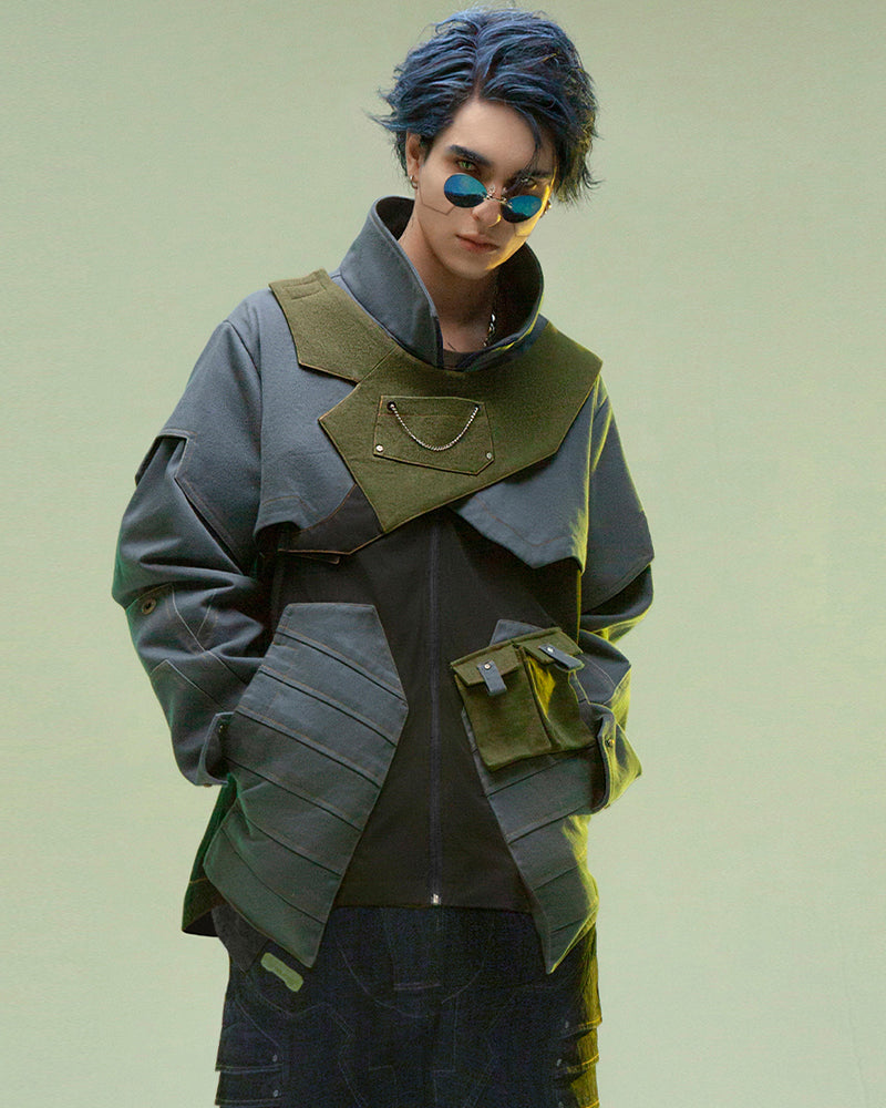 Cyberpunk Outfits Far-Off Vanguard Multi-Pocket Jacket