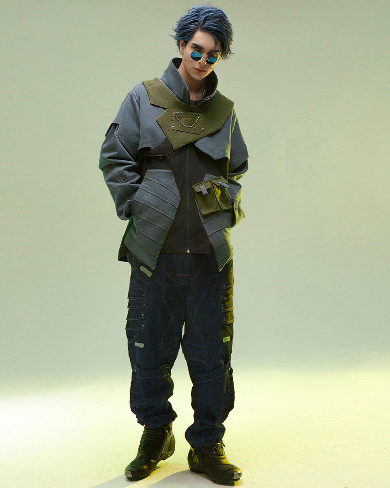 Cyberpunk Outfits Far-Off Vanguard Multi-Pocket Jacket
