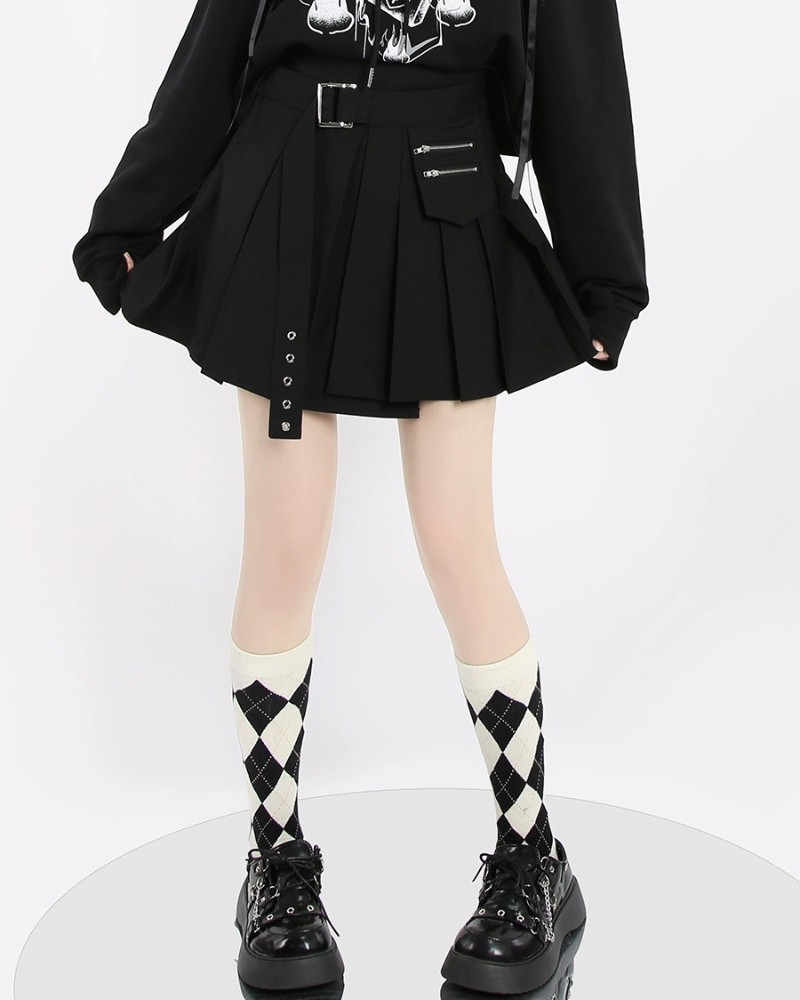 Functional Belt Pocket Cargo Mini Skirt