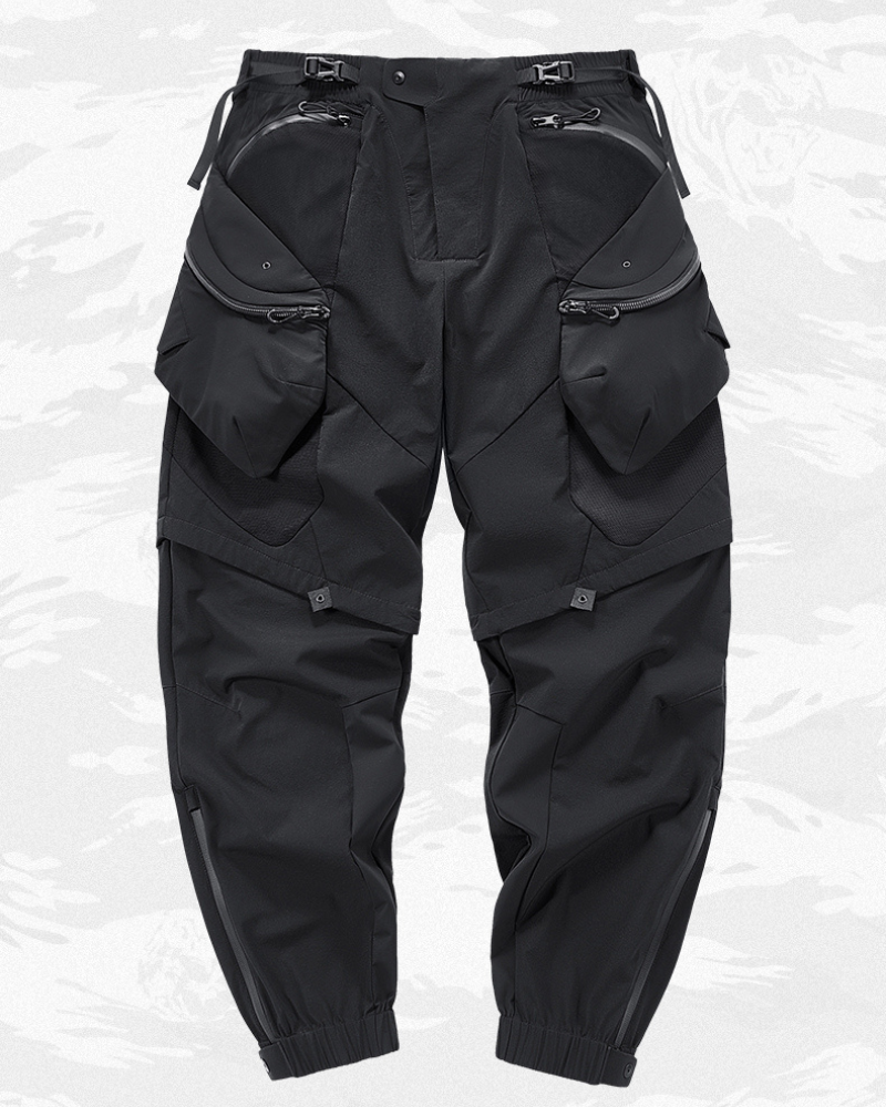 Functional Deconstructed Patchwork Zippered Cargo Pants
