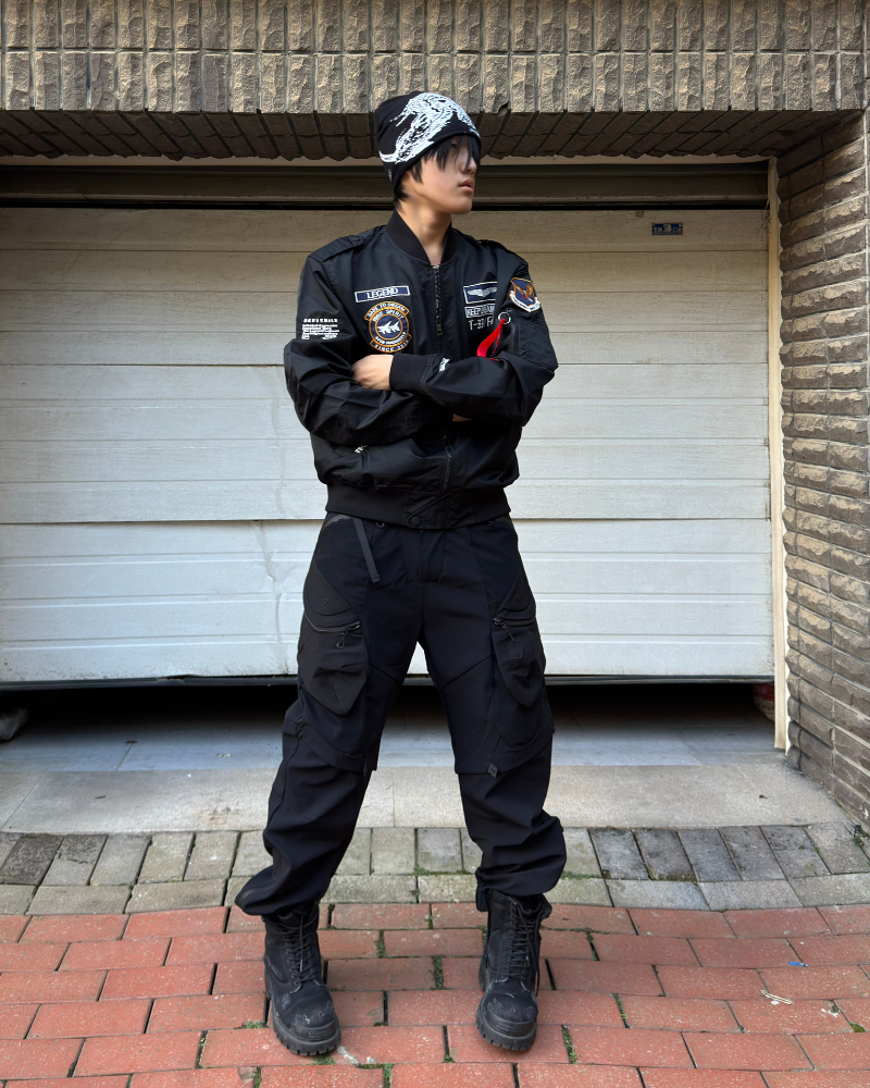 Functional Deconstructed Patchwork Zippered Cargo Pants