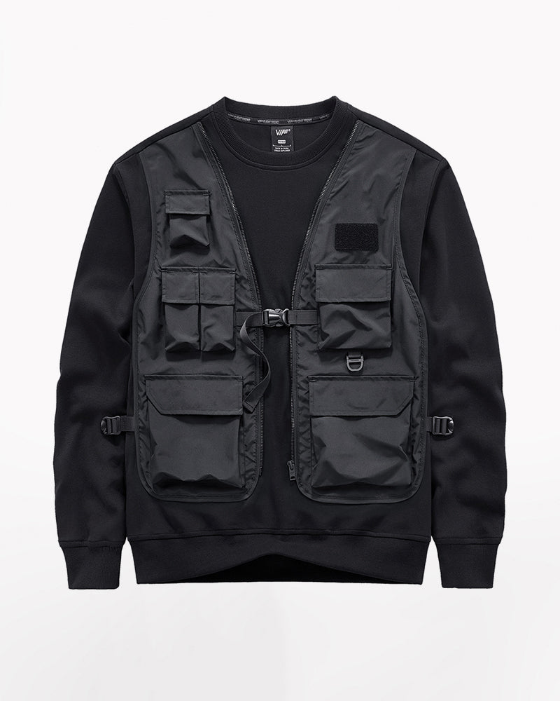Fake Two Vest Tactical Sweatshirt