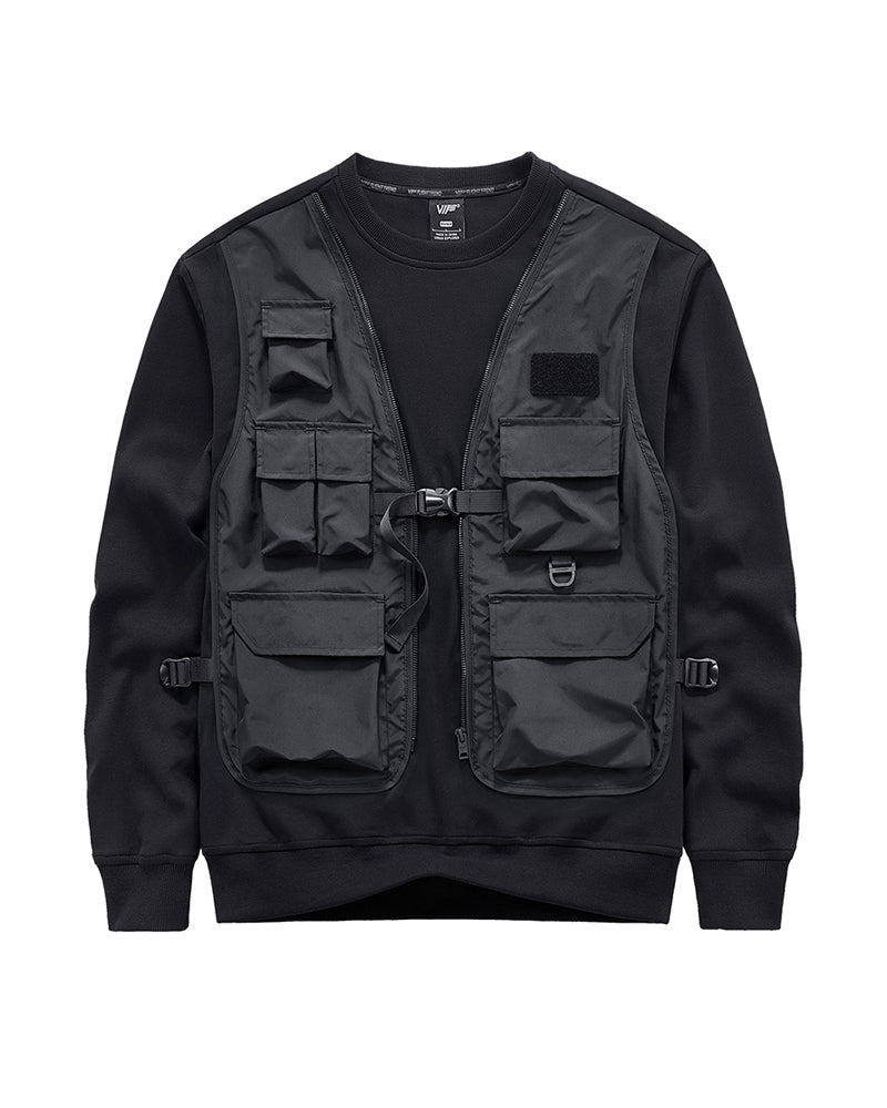 Fake Two Vest Tactical Sweatshirt