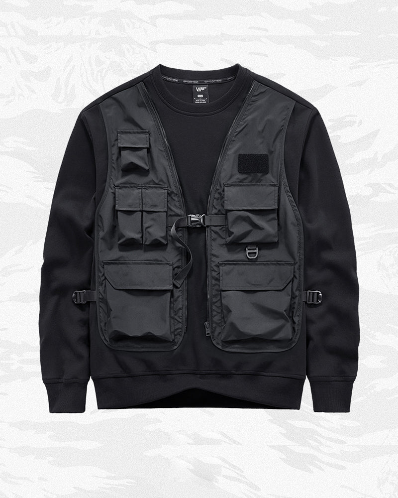 Fake Two Vest Tactical Sweatshirt