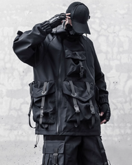 Functional Hardcore Loose Cyberpunk Hooded Jacket