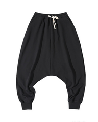 Streetwear Loose Drop-Crotch Hakama Pants