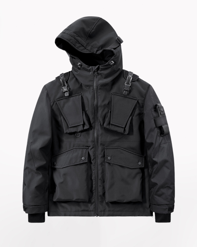 Functional Multi-pocket Cargo Hooded Jacket