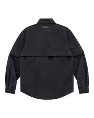 Functional Detachable Sleeve Patchwork Shirt