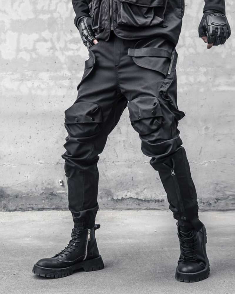 Functional Pocket Zipper Cargo Pants