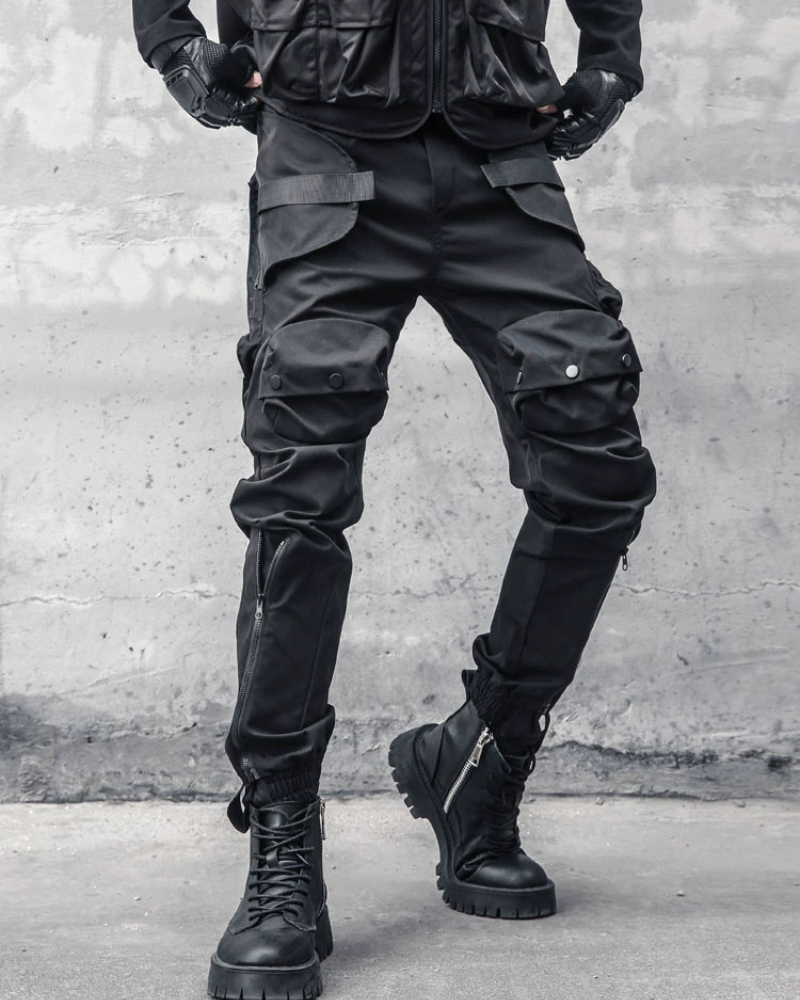 Functional Pocket Zipper Cargo Pants