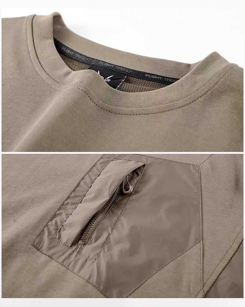 Functional Pockets Patchwork T-Shirt