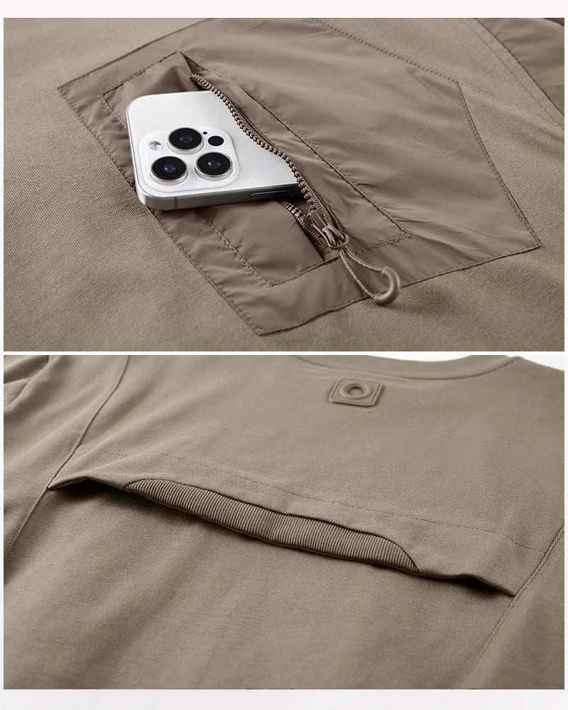 Functional Pockets Patchwork T-Shirt