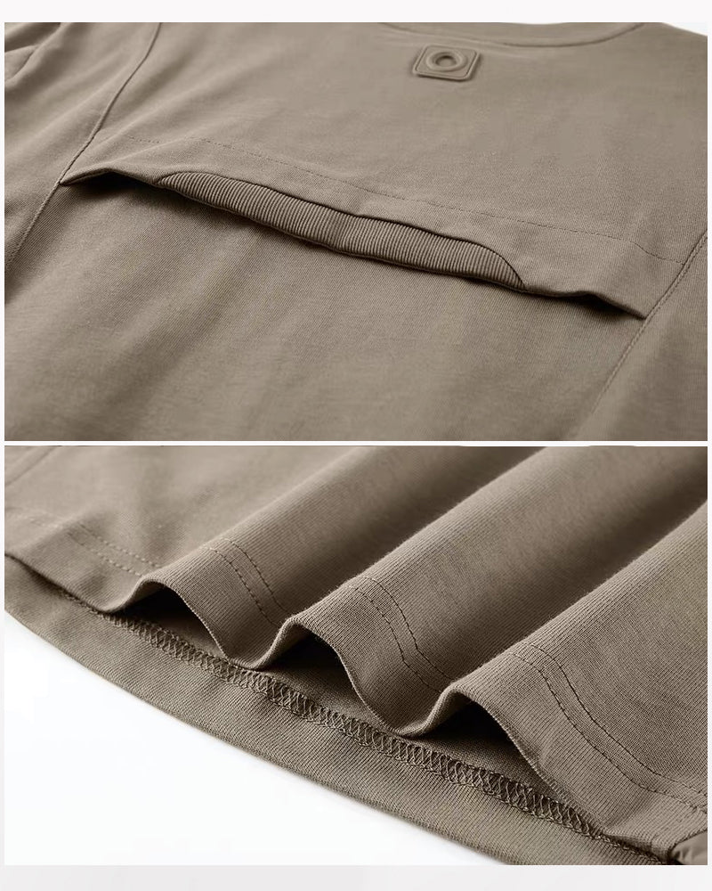 Functional Pockets Patchwork T-Shirt