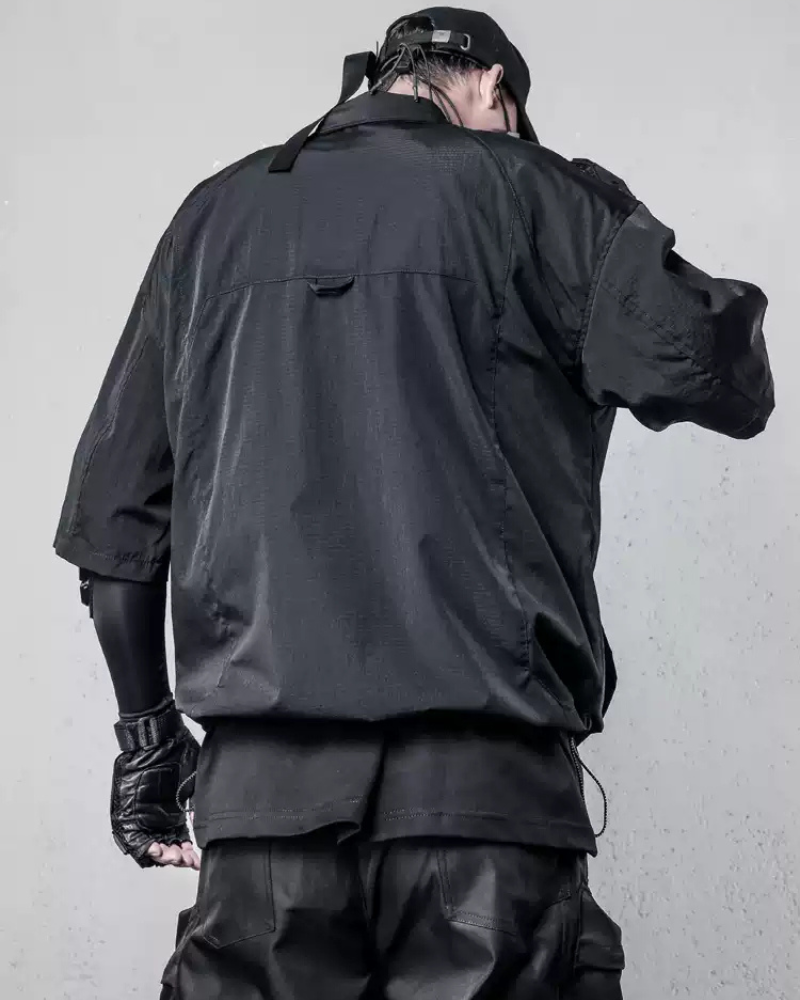 Functional Zip-Up Short Sleeve Shirt