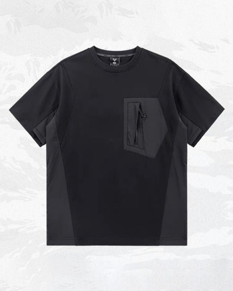 Functional Pockets Patchwork T-Shirt