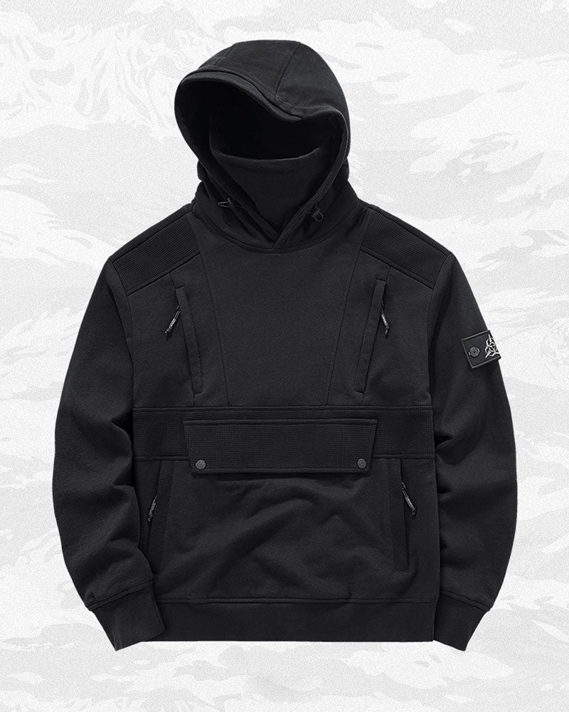 Tactical Multi-Pocket Mask Hoodie