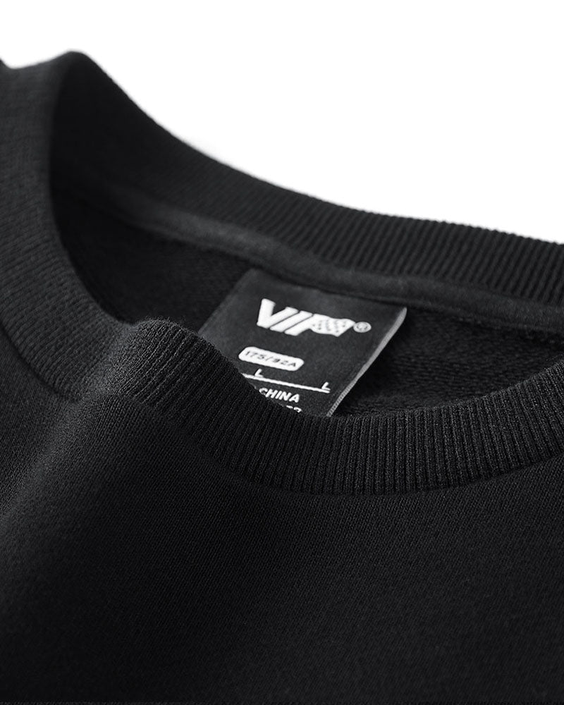 Functional Patchwork Pullover Sweatshirt