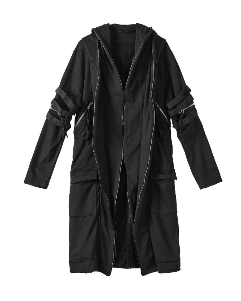 Futuristic Double-Layered Hooded Coat